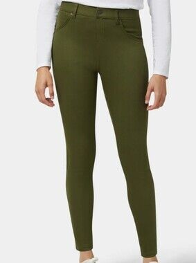 HUE Olive Skinny High-Rise Ponte Pants Ultra Soft Denim Legging Sz. Medium